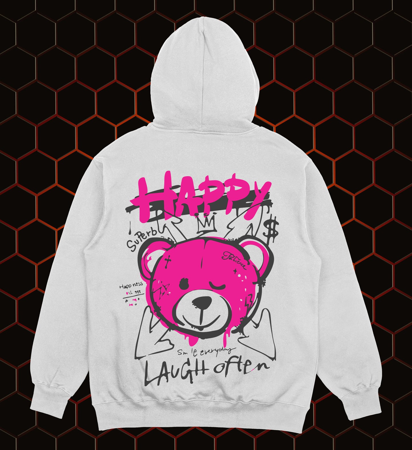 Hoodie Laught Often Blanco